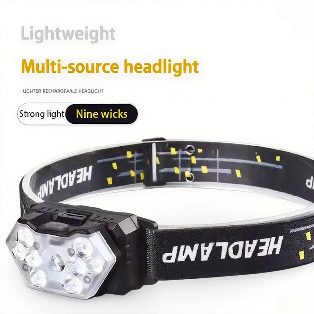 

Наружный сенсорный налобный фонарь, многофункциональная сильная фара, 9 режимов освещения, ночной аварийный рабочий налобный фонарь с хвостовым магнитом