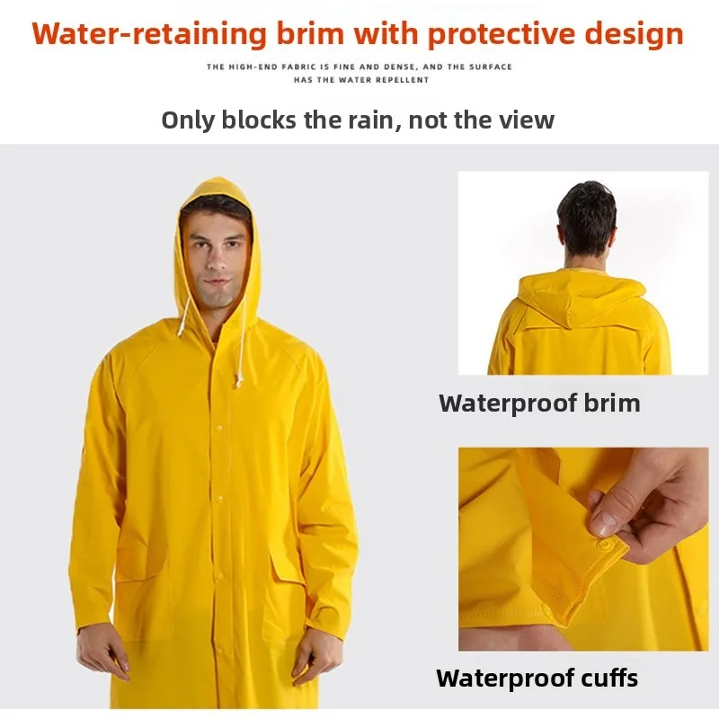 

Heavy Duty Extra Long PVC One-Piece Raincoat Waterproof Windproof Trench Coat for Outdoor Work Duty Cycling
