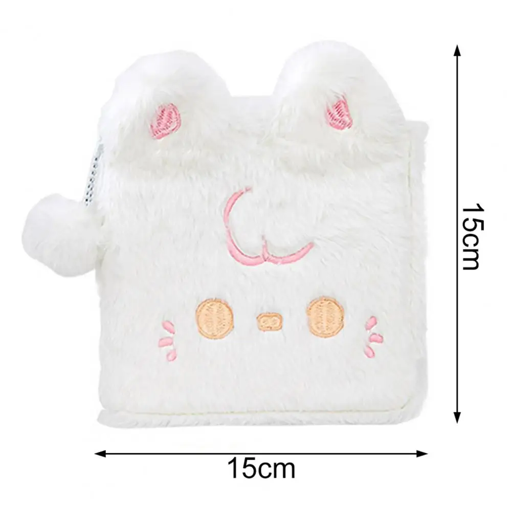 Novel Plush Diary Small Pompom Smooth Writing Colored Page Cartoon Animal Dog Cat Shape Scrapbook Notebook