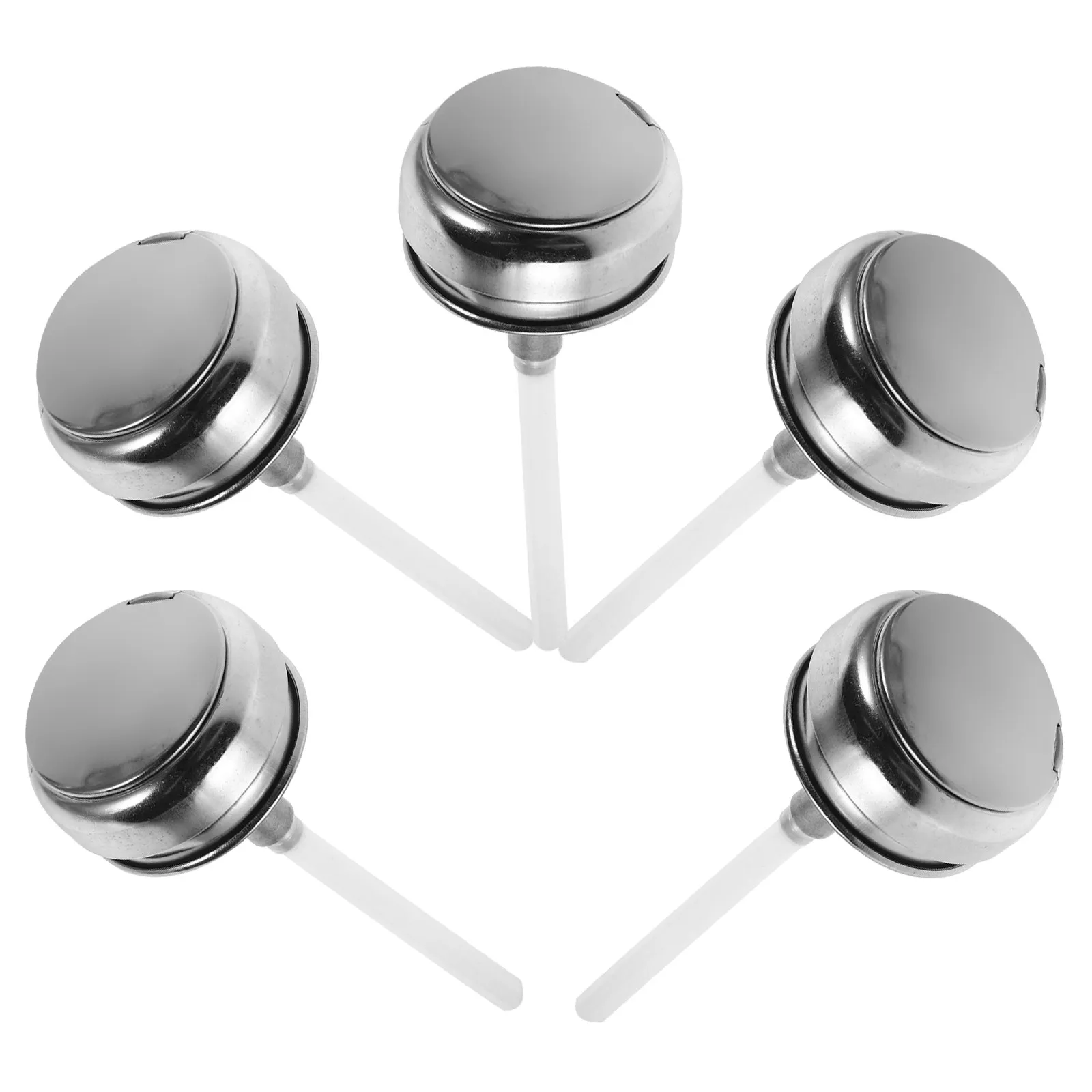 5Pcs Stainless Steel Aluminum Push Down Pump Bottle Cap Alcohol Dispenser Lid Refillable for Cleaning Supplies Lab Beauty Makeup