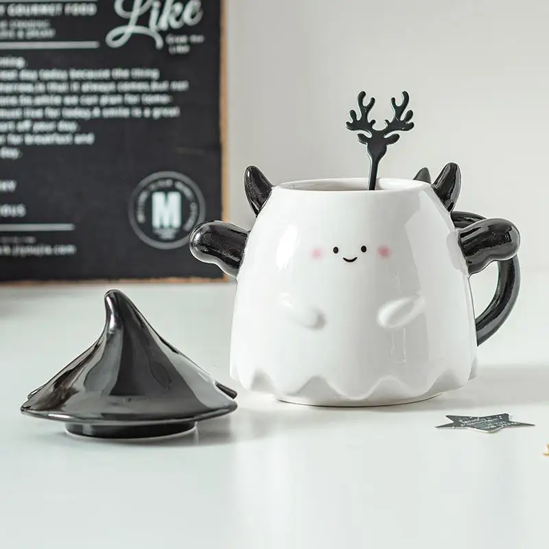 Unique Funny Little Devil Ceramic Mug for Halloween Easter Gift Practical Couple Modern Home Desk Cup