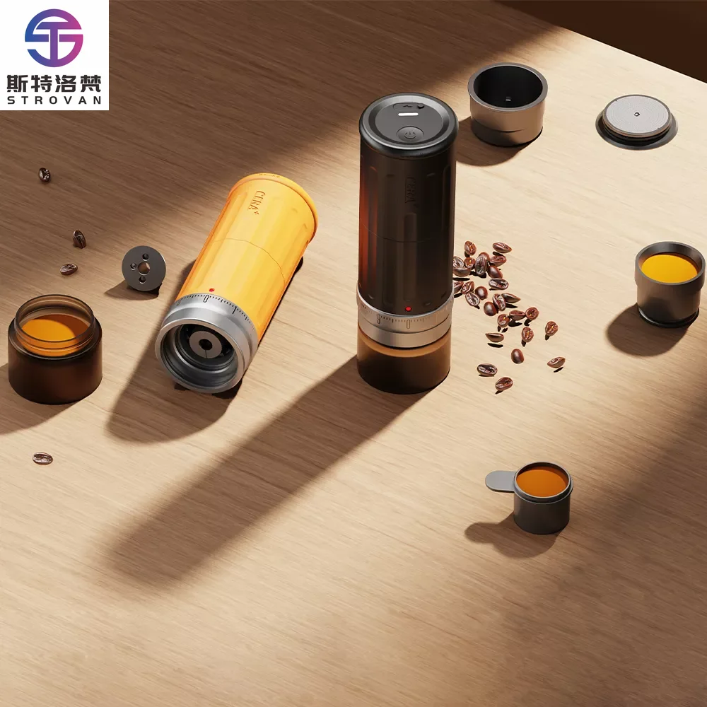 STLF CGE03 Portable Rechargeable Electric USB Coffee Grinder Aluminum Automatic with 10-Star Burr Core for Travel Use in Hotels