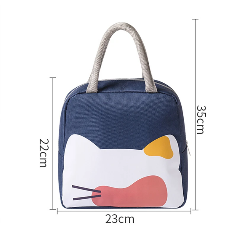 1PC New Women Oxford Cloth Lunch Thermal Bag Children Picnic Food Storage Bags Lunchbox Insulated Bento Box Cartoon Organizer