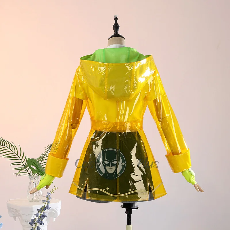Chubasquero Mei Ling Zhou juego sobre reloj Mei disfraz de Cosplay conjunto completo serie de baile de lluvia traje de baile ligero peluca mujer fiesta Halloween