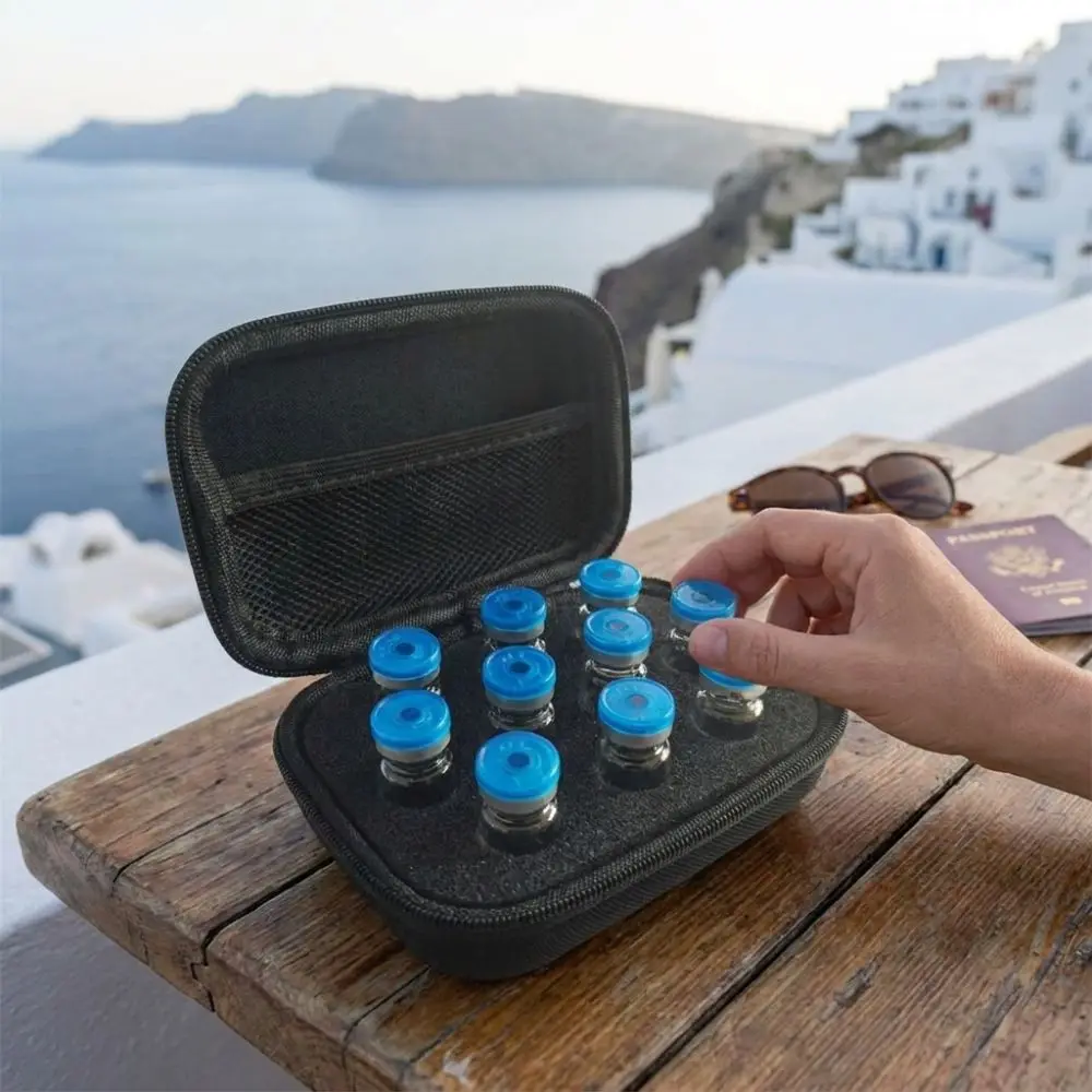10 Slot Insulin Vial Storage Case Zippers Closure 1-3ML Essential Oil Box Organizer Shockproof Dust-proof Insulin Cooling Bag view 4