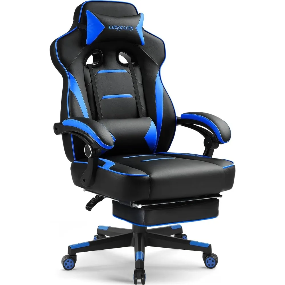

Gaming Chair with Footrest, Big and Tall Game Chair 350lb Racing Style Computer Chair, Ergonomic Executive Office Chair High Ba