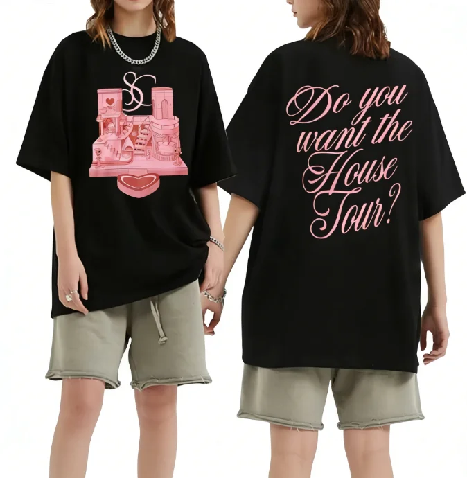 

Весна и лето Do You Want The House, хлопковая свободная женская повседневная модная футболка с короткими рукавами и круглым вырезом с буквенным принтом