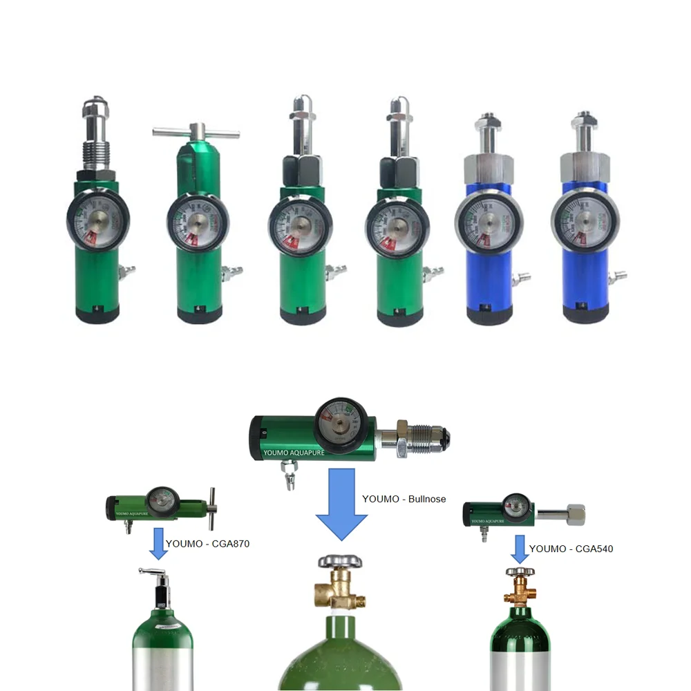 Medidor de flujo de tanque de O2, regulador de oxígeno para generador de ozono, 12 niveles de alta precisión, 0-4 LPM, diferentes países