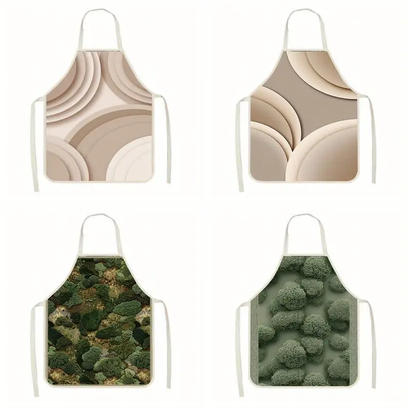 

Фартуки с абстрактным узором, льняные фартуки, подходящие для приготовления пищи на кухне, общения родителей и детей, рисования и других мероприятий.