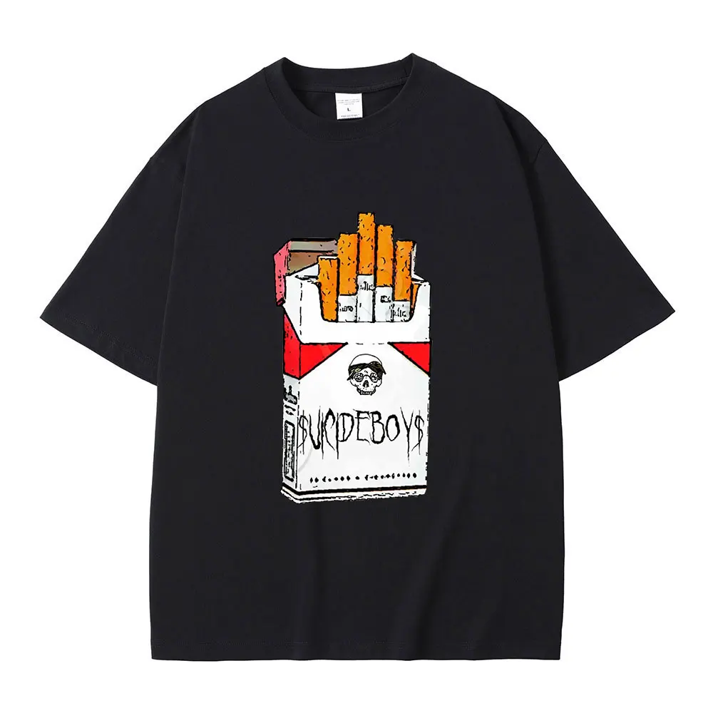 Hip Hop Suicideboys Cigarette Album G59 T Shirt Harajuku Vintage Loose T-shirt Streetwear Men Women Cotton Short Sleeve T-shirts