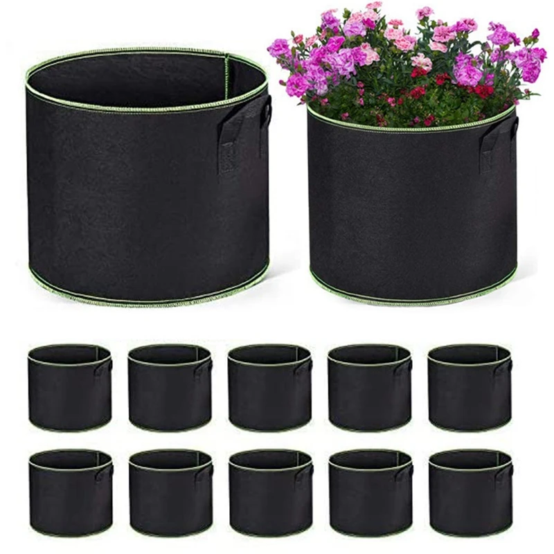 

Grow Bags 20 Pack 5 Gallon Heavy Duty Aeration Fabric Pots Thickened Nonwoven Fabric Pots Plant Grow