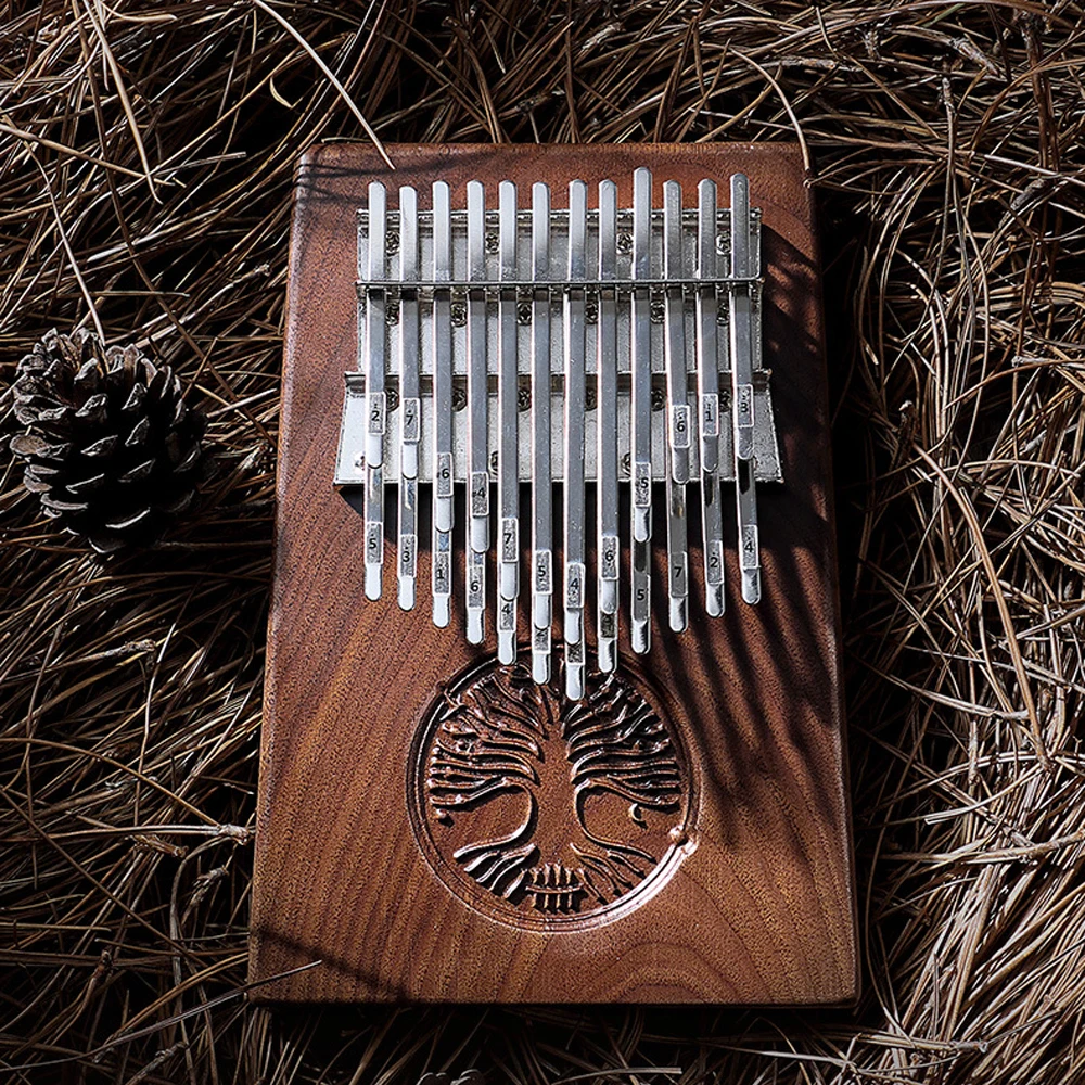 Hluru Kalimba 24 Key Black Walnut Thumb Piano B /C Tune Portable Finger Piano Kalimba Instrument Gift Boy Girl Music Piano Gi