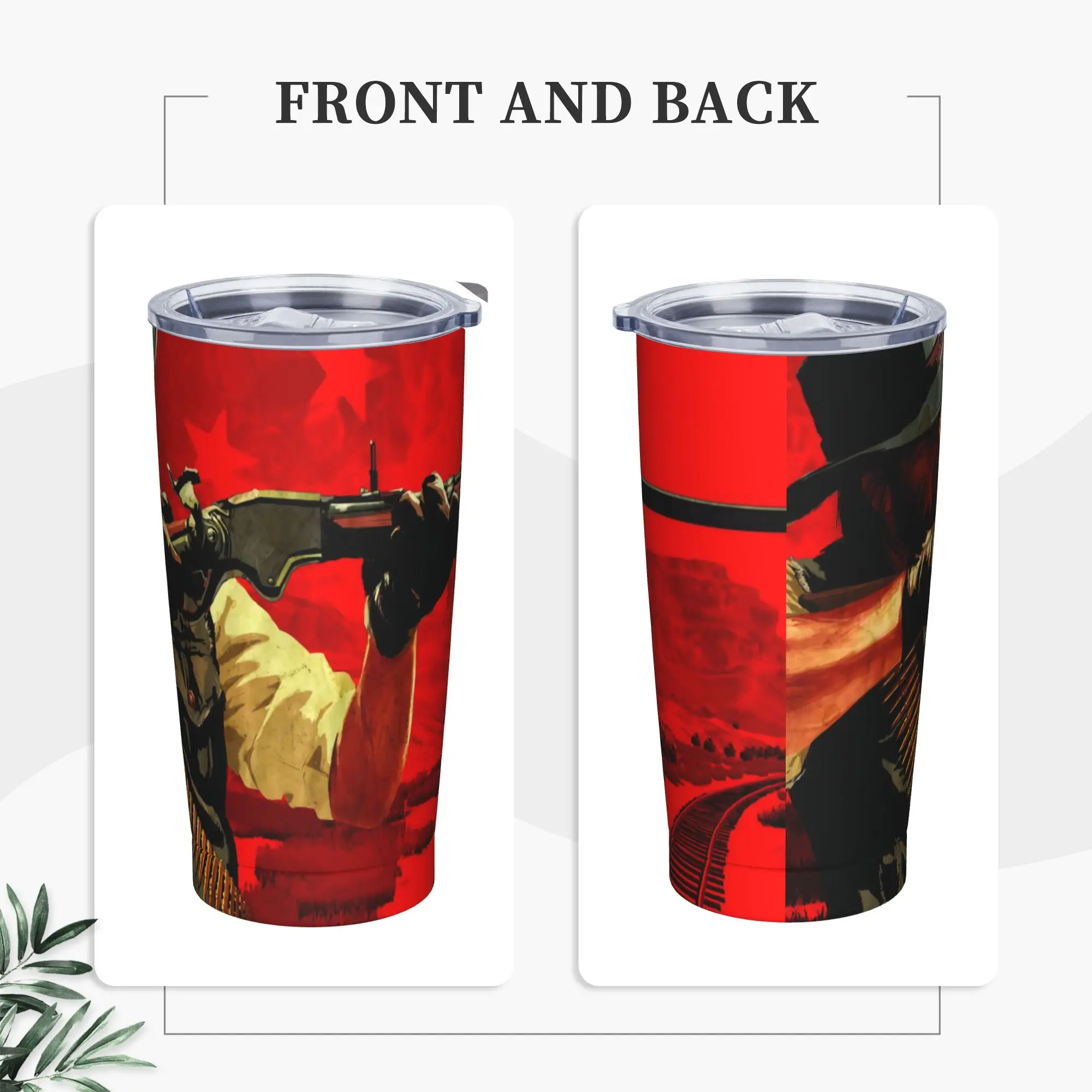 

Stainless Steel Tumbler RDR Video Game Mugs Cup With Straws Travel Hot Drinks Water Bottle Insulated 20oz Thermal Cups