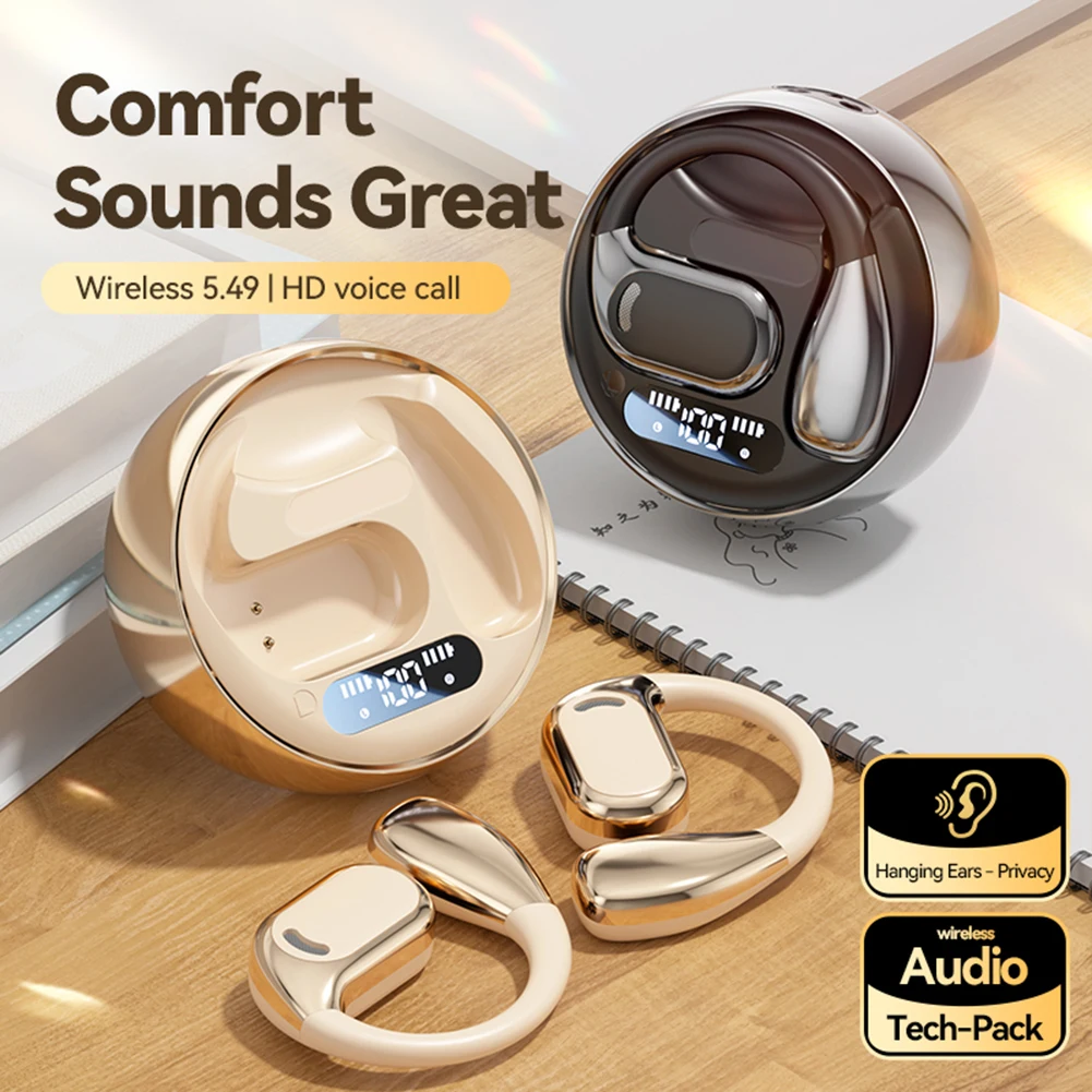 Language Translator Headphones Wireless Bluetooth 5.4 Translation Earbuds Real-time Two-Way Open-Ear Language Translator Headset