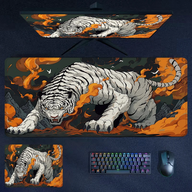 

Mouse Pad Tiger Computer Deskmat Non-slip Mouse Mats Gamer Keyboard Stitched Edge Mousepad Cabinet Kawaii Pc Gaming Accessories