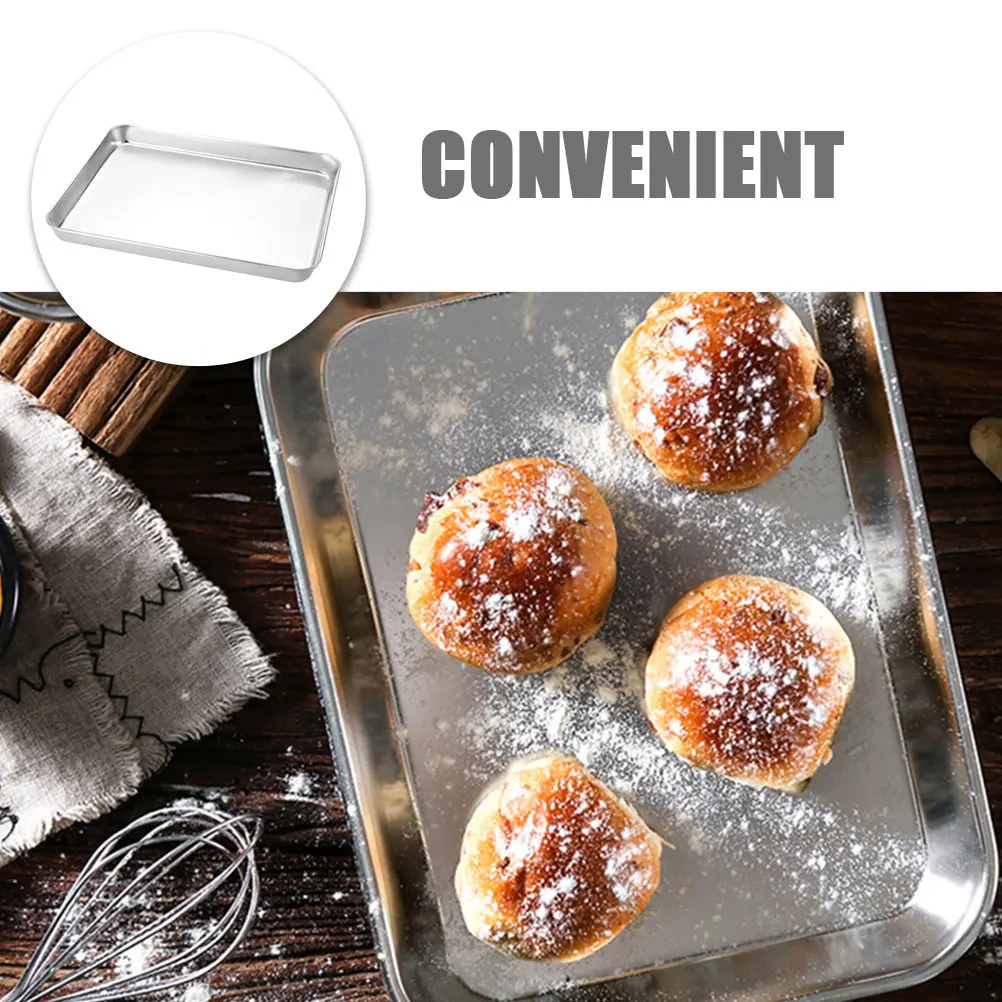 

Форма из нержавеющей стали, противень для печенья, многофункциональный кухонный лист для выпечки, многоразовый противень для выпечки торта, пиццы, десерта