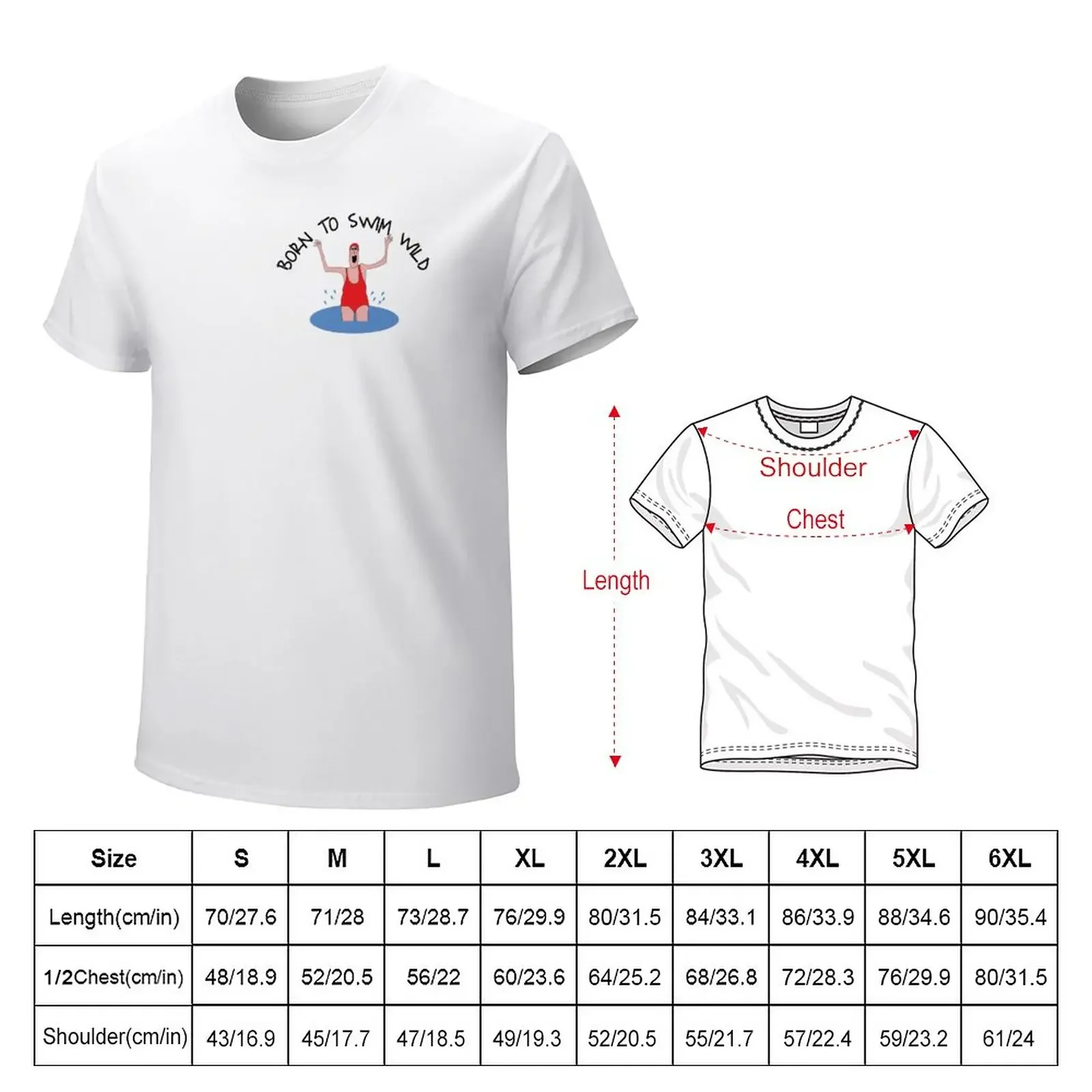 Born To Swim Wild T-Shirt customs design your own Short sleeve tee cute tops mens t shirts pack