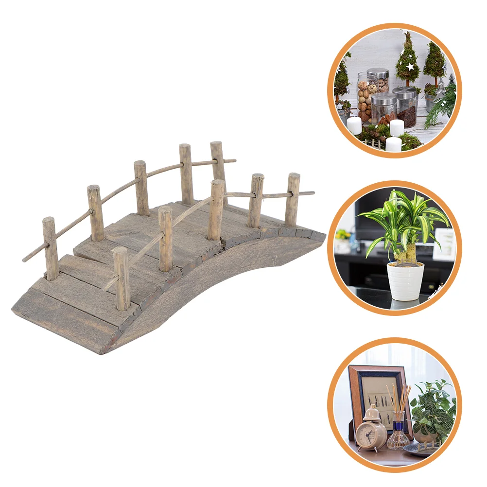 

House Arch Bridge Miniature Garden Ornaments Wooden Dollhouse Scene Furniture