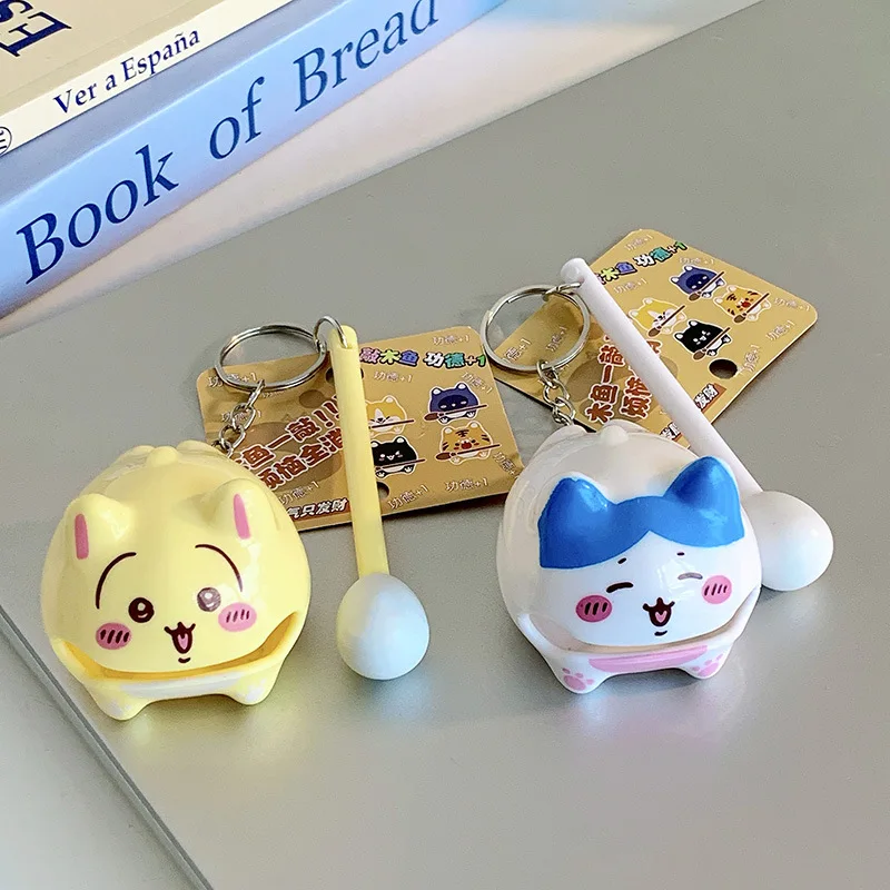 Anime E-STRONGU Hachiware Usagi Funny Percussion Toy Keychain Cute Stress Relief Gift Office Desktop Decoration Portable Muyu