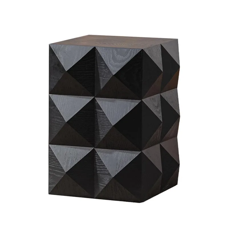 

American black geometric special-shaped edge table designer B & B hotel home creative retro coffee table cafe low table