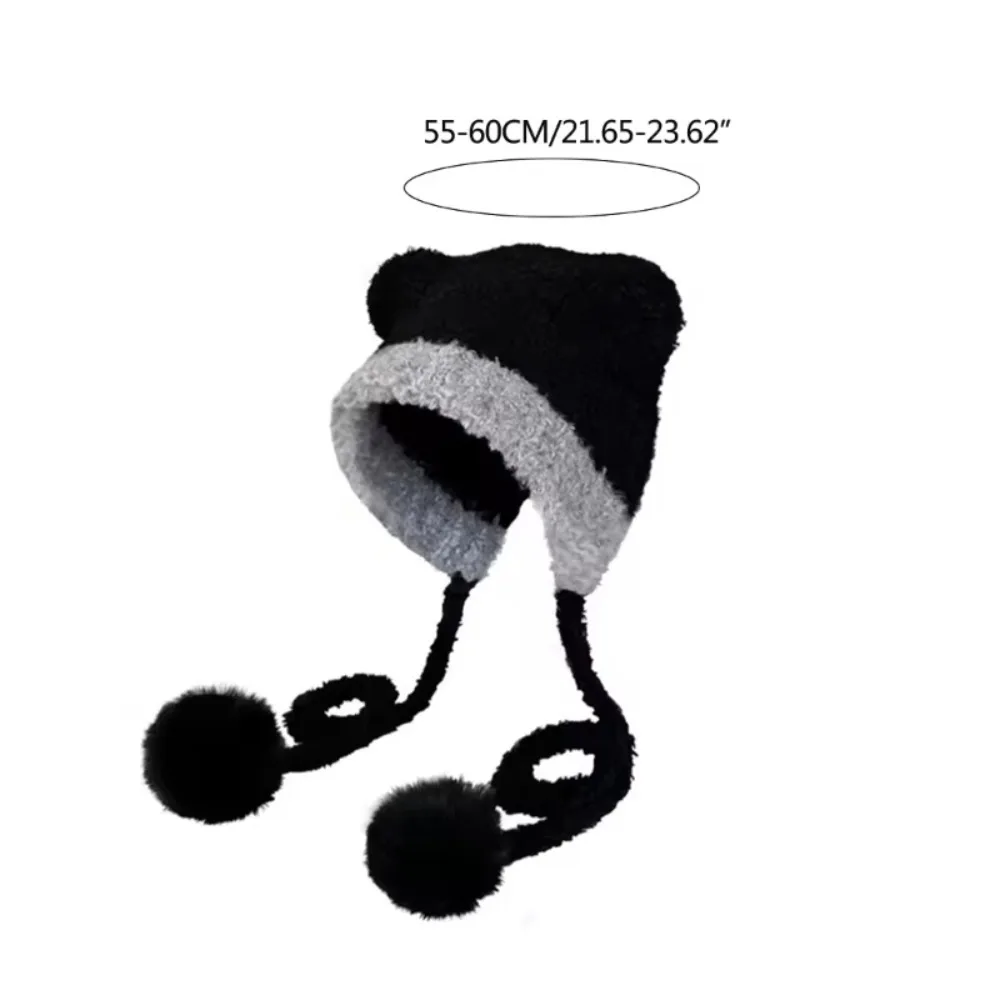 قبعة واقية من أذن الدب للسيدات ، صوف سميك ، قبعات كروشيه لطيفة ، قبعة شتوية