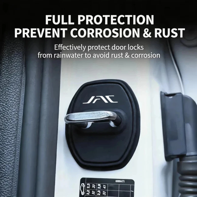 Silicone Car Door Lock Protector Cover Door Lock Pad Shockproof Dustproof Anti-Rust For JAC JS4 JS6 J7 JS8 Pro E30X RF8 J3 J5 - view 3