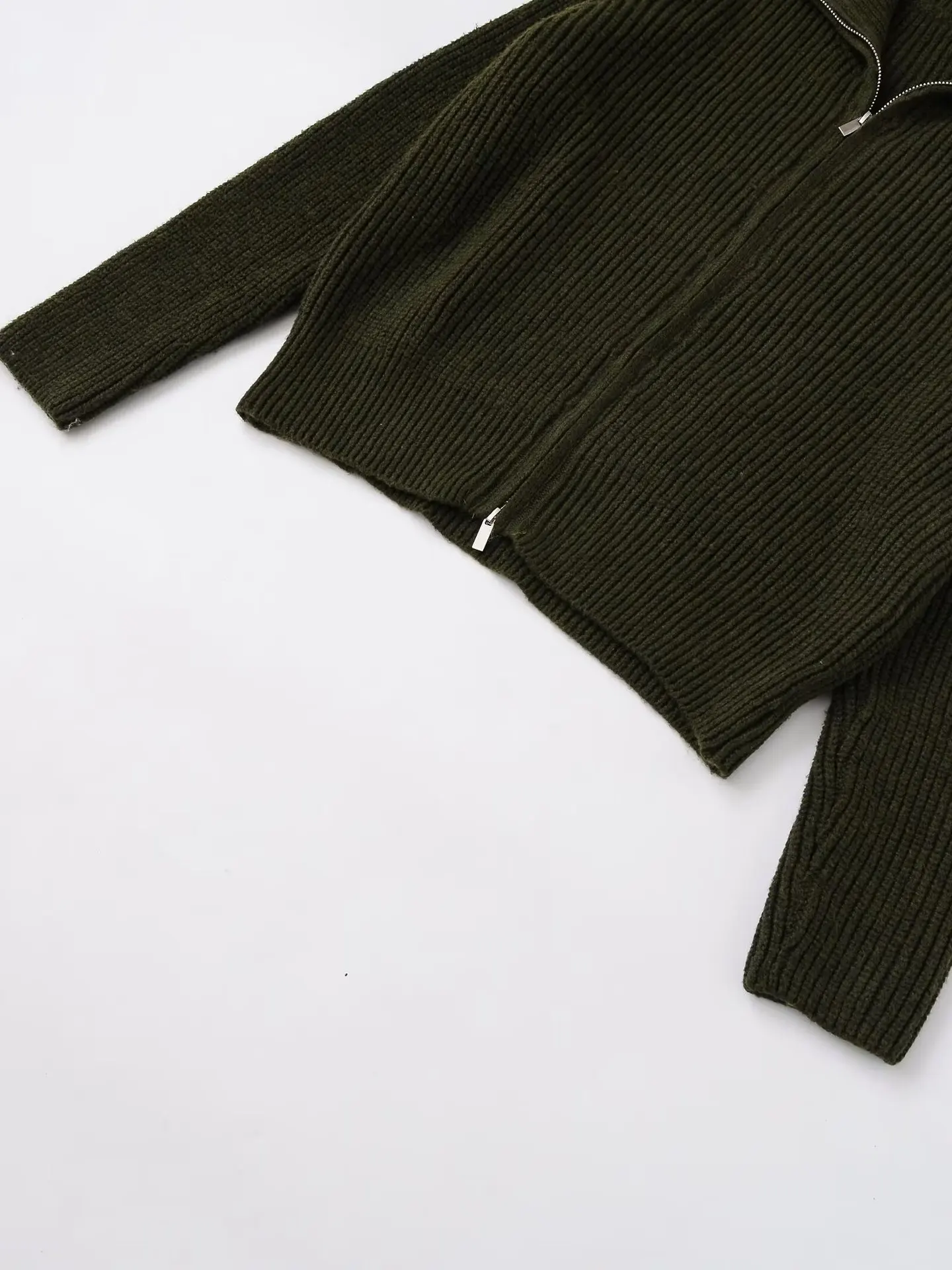 Suéter americano retrô com zíper de manga comprida para mulheres no outono quente menina preguiçosa solta jaqueta suéter cardigã fino