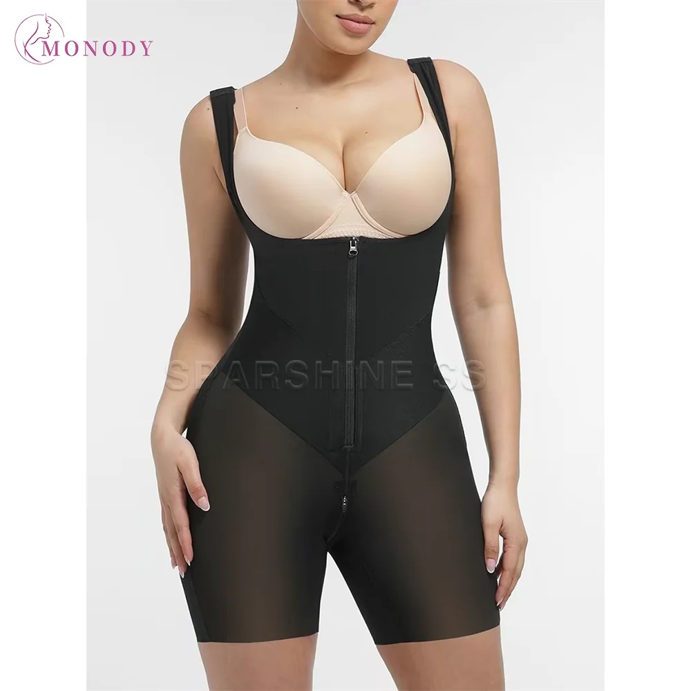 

Женское боди на молнии спереди с контролем живота, формирователь тела без рукавов, корректирующее белье для всего тела, утягивающее боди с подтяжкой ягодиц, бесшовное нижнее белье