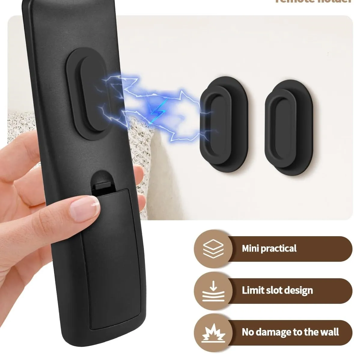 6 Pack Magnetic Remote Control Holder Wall Mount Soft Silicone Remote Control Caddy with Strong Adhesive Remote Holder image 5