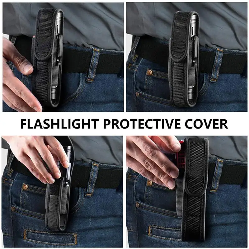 Tacticals Flashlight Pouch Holster Portable Outdoor LED Torch Carry Case Flashlight Holder Bag for Hunting Camping Hiking