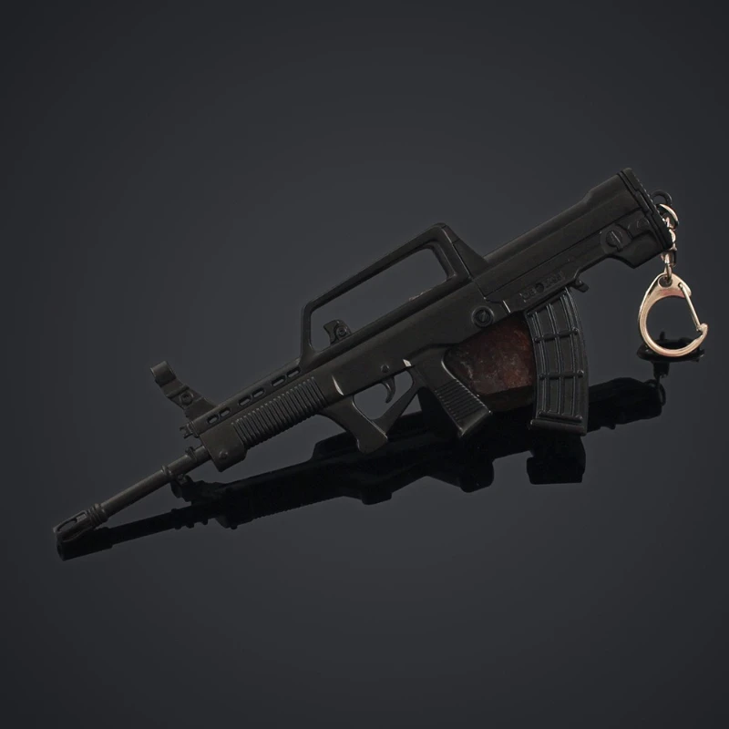Brelok do kluczy QBZ-95 7.09 cala, pistolet zabawka, gadżet do gry, karabin szturmowy, model ze stopu, rekwizyt cosplay, zawieszka do plecaka dla graczy na zewnątrz, prezent dla chłopców