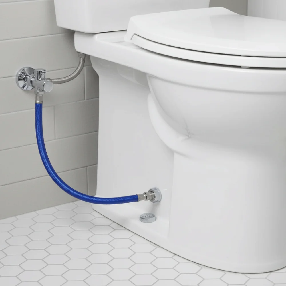 

Blue 1/2in Flexible Hose Explosion Proof 60/80cm Faucet Toilet Hose PVC Braided High Pressure Household Water Tube Kitchen