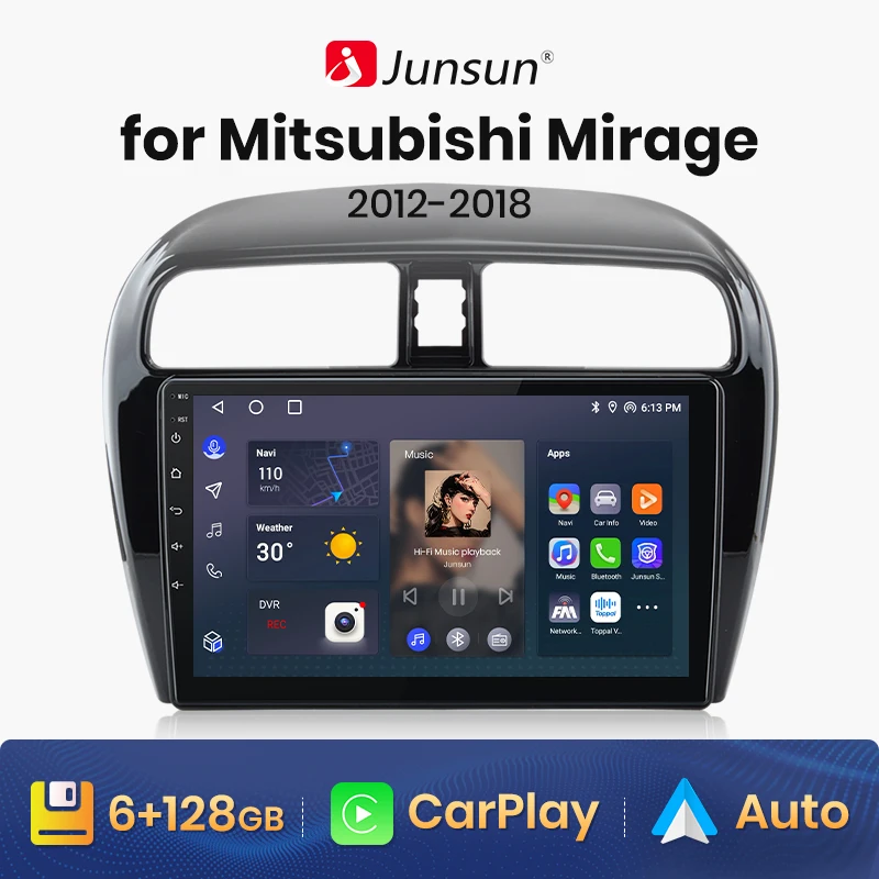 

Junsun V1 AI Voice Wireless CarPlay Android Auto Radio for Mitsubishi Mirage 2012 2013-2018 4G Car Multimedia GPS 2din autoradio