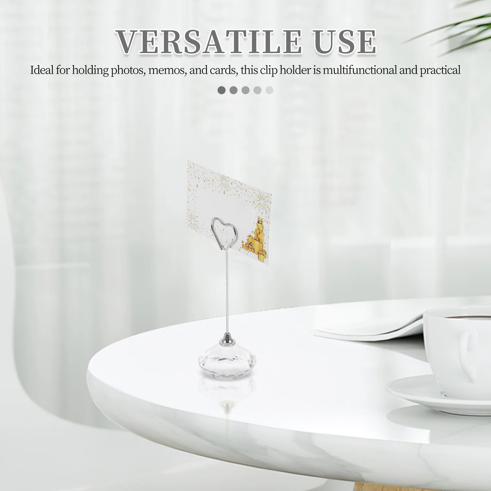 Photo Folder Cute Memo Clip Holder Decorative Table Number Stand Crystal Paperweight Place Card