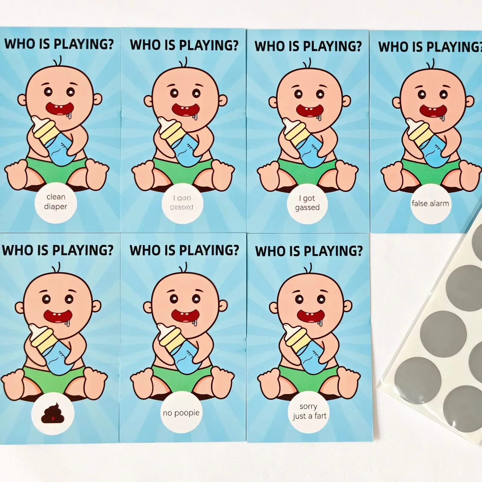 Funny Gender Reveal Scratch Off Poop Game Party 50 Player Scratch Card Baby Shower Party Gender Revealing Game Scratch Cards