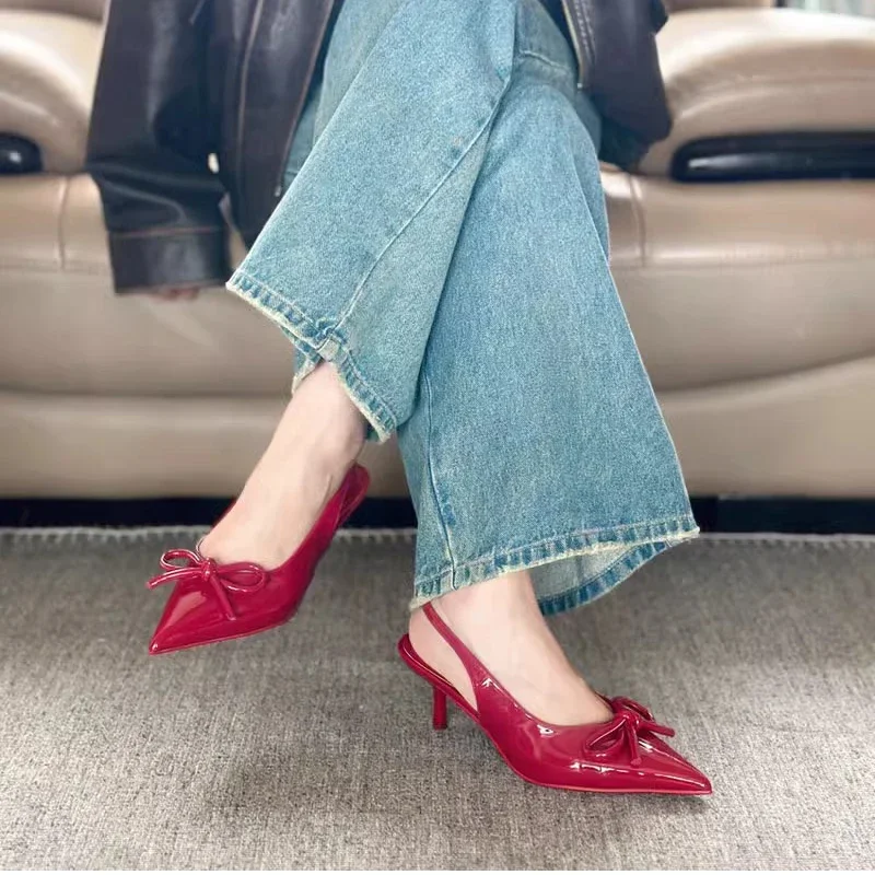 

Summer High Heel Women Sandals New Fashion Shallow Butterfly-knot Shoes Elegant ladies Wedding Party Dress pumps