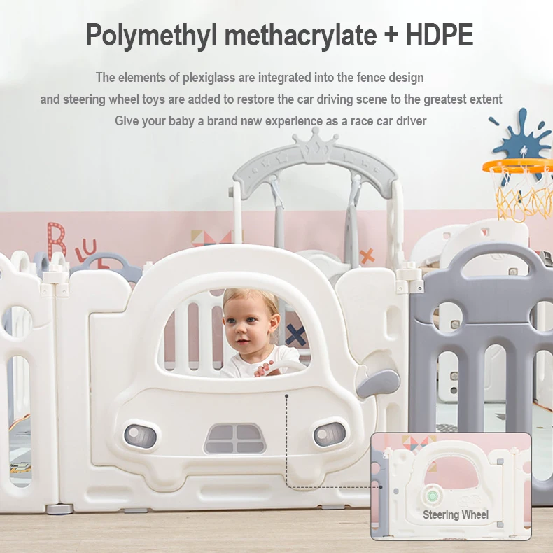 Feiqitoy Plastic Playard Portable Indoor Game Outdoor Gate Pen Play Yard Safety Fence Kids Baby Playpens - view 2