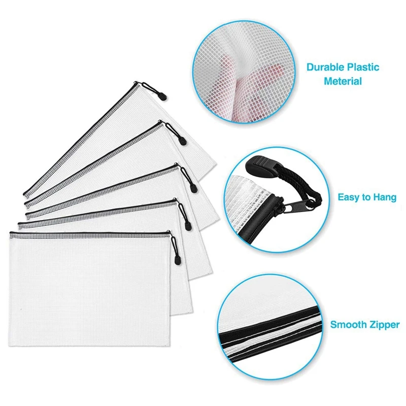 36แพ็คตาข่ายกระเป๋าซิปกระเป๋าเอกสาร4A กันน้ำเอกสารกระเป๋าสำหรับโรงเรียนอุปกรณ์สำนักงาน