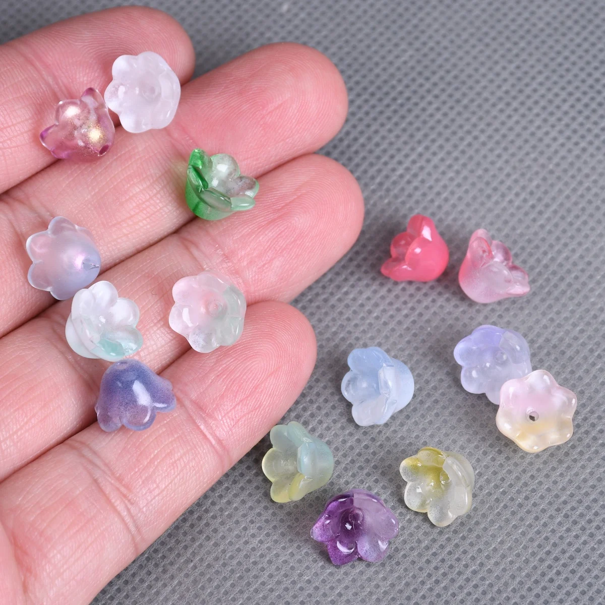 10 stücke 12mm Blume Form Lampwork Kristall Glas Lose Perlen für Schmuck Machen DIY Handwerk Erkenntnisse – Detail 2