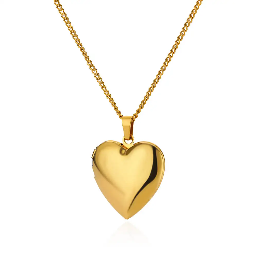 Custom Picture Heart Pendant Necklaces For Women Stainless Steel Gold Color Couple Photo Necklace Fashion Birthday Jewelry Gifts