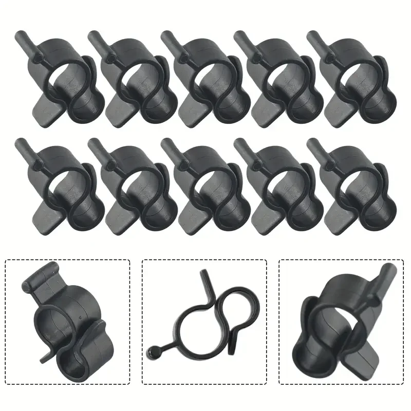 

10Pcs Camping Awning Hook Clips RV Tent Hangers Light Hanger Black Plastic Rope Clamp Tent Hooks Accessory For Caravan Camper