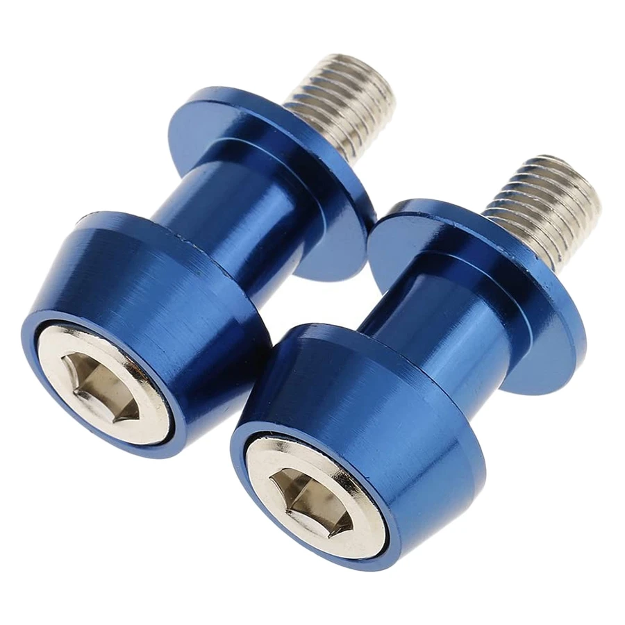 2X Motorcycle CNC Swingarm Swing Arm Spool Sliders Stand Bobbins 10mm for Kawasaki Ninja 250 ER6 Z 250 ER6F - Blue