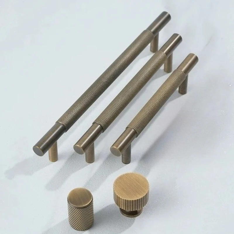 Antique Bronze Color Door Knobs Solid Brass New Chinese Style Furniture Hardware Concealed Pull Handle for Cabinet Drawer Door 2