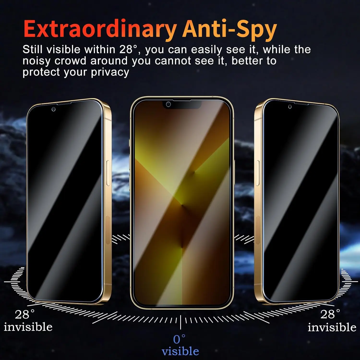 

3Pcs 9H Anti Spy Tempered Glass For iPhone 16E /13 Pro Max 13 Mini Privacy Screen Protector Film