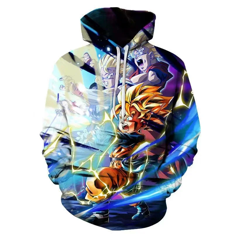 Dragon Ball 3D Printed Sweater Hooded Autumn Clothing for Men and Women Same Style 2024 Cartoon Anime Clothes and Jackets Trendy