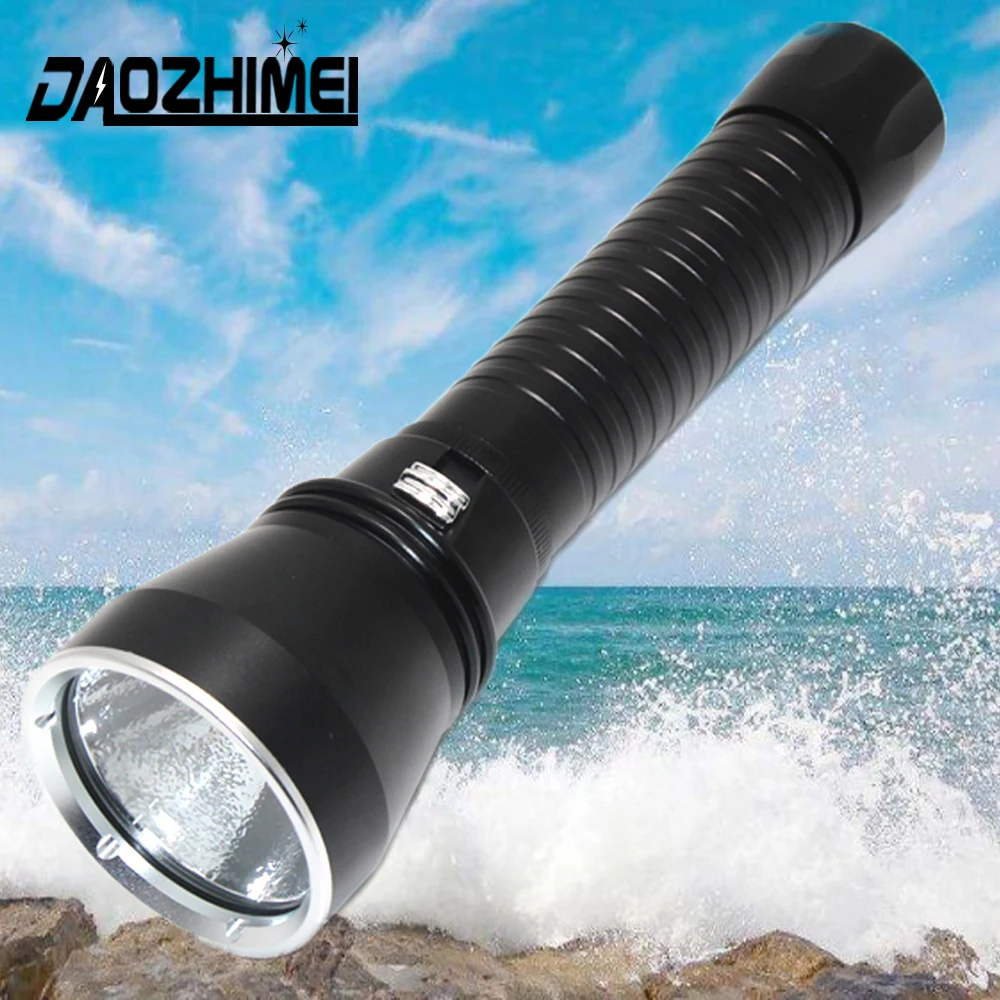 

4000 Lumens Yellow/White Scuba light LED Diving Flashlight 100M Underwater Waterproof 26650 flash Light Torch Lamp