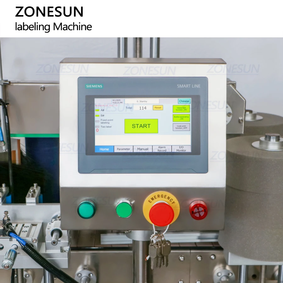 ZS-TB300L Vertical Automatic Sticker Round Flat Square Bottles Labeling Machine