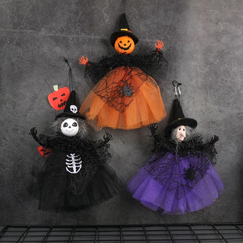 Baru Halloween Baru Jala Gantung Bar Labu Penyihir Hantu Menggantung Tata Letak Pemandangan Trik Menggantung