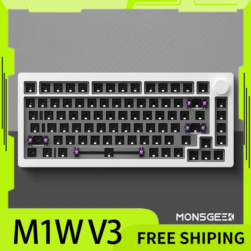 

Monsgeek M1w V3 Mechanical Keyboard Customized Aluminum 3mode Bluetooth Wireless Hot-Swap Knob Gasket Rgb For Gamer Gifts