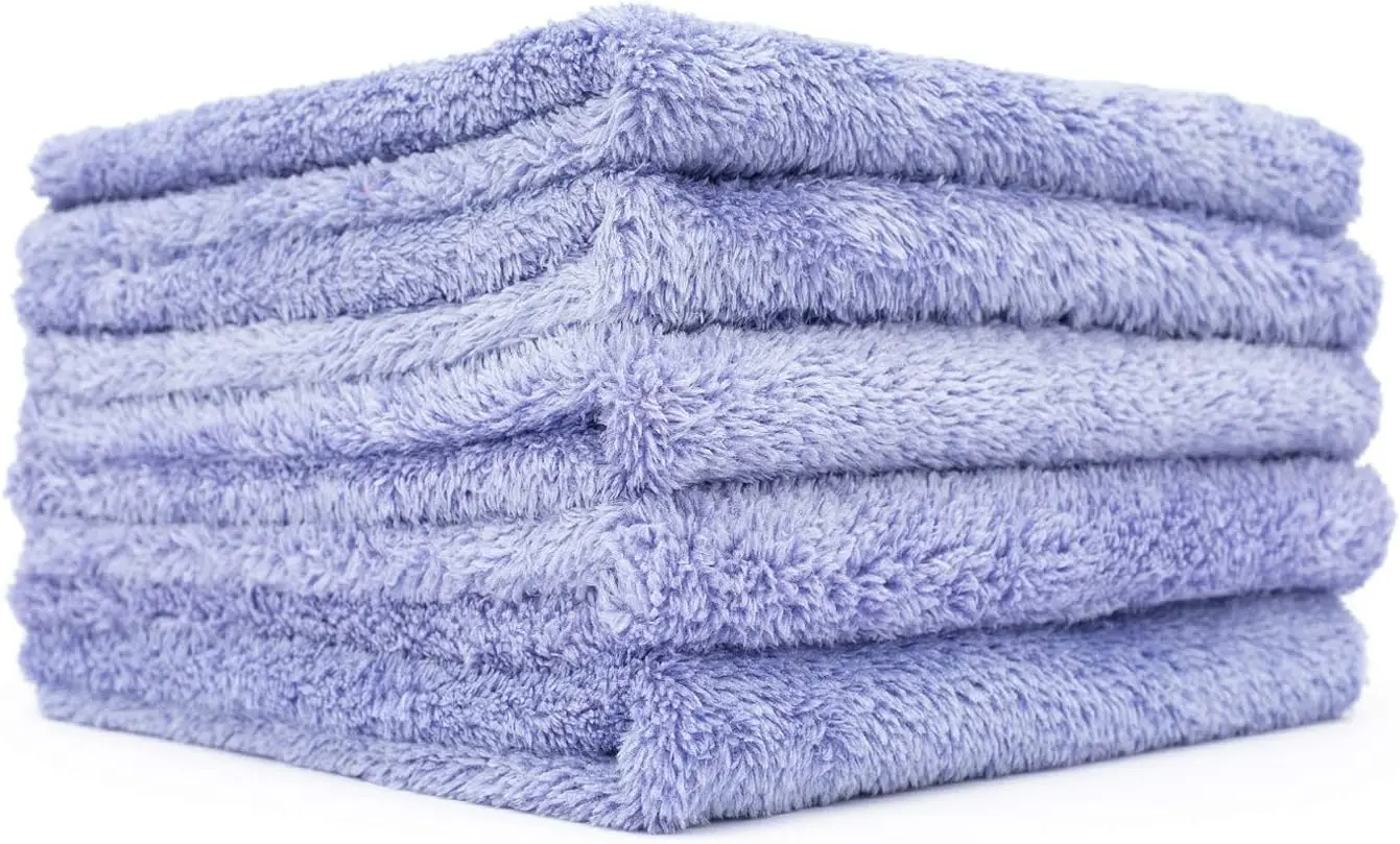 The Rag Company - Eagle Edgeless (5-Pack) Professional Super Plush Microfiber Detailing Towels, 350GSM, 16in x 16in, Lavender